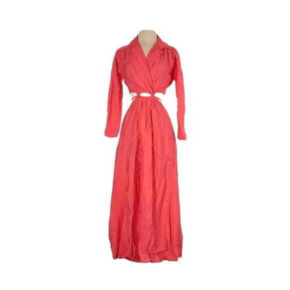 NWT Young Fabulous & Broke YFB Derby in Coral Orange V-neck Cutout Maxi Dress XS - Picture 1 of 6